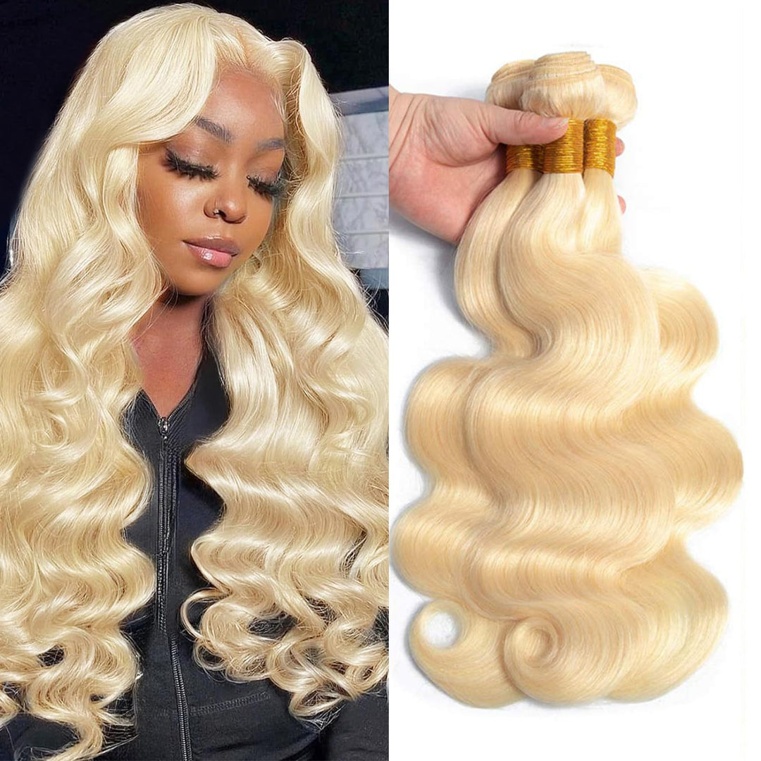 613 Blonde Bundles Body Wave Human Hair 18'' 18'' 18'' 12A Grade 613 Blonde Body Wave Human Hair 3 Bundles 100% Unprocessed Virg