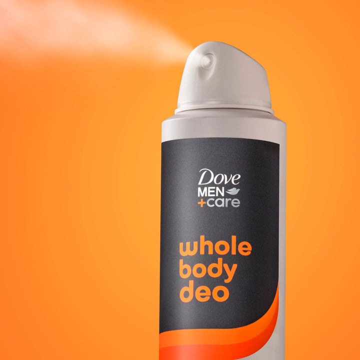 Dove Men+Care Whole Body Deo Aluminum-Free Deodorant Spray Shea Butter + Cedar Suitable from Pits, Privates, to Feet with Vitamin E 4 oz