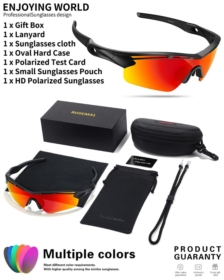 Polarized Sports Sunglasses for Men Women Youth Baseball Cycling Running Driving Fishing Tennis Golf Motor TAC UV400 TR90