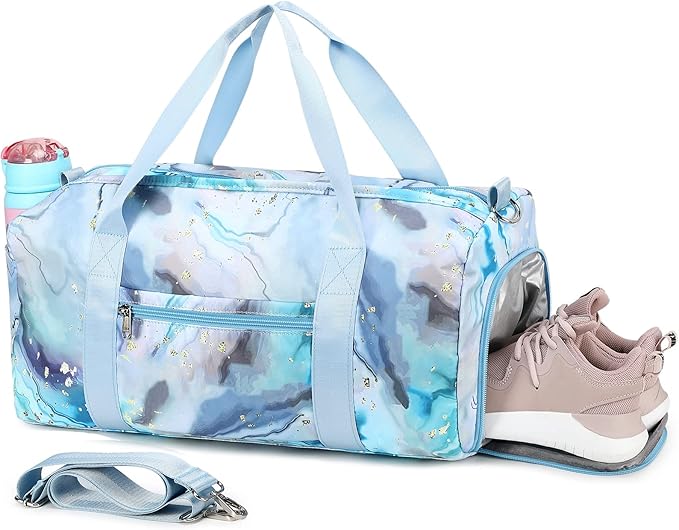 Sport Gym Duffle Travel Bag for Men Women Duffel with Shoe Compartment, Wet Pocket