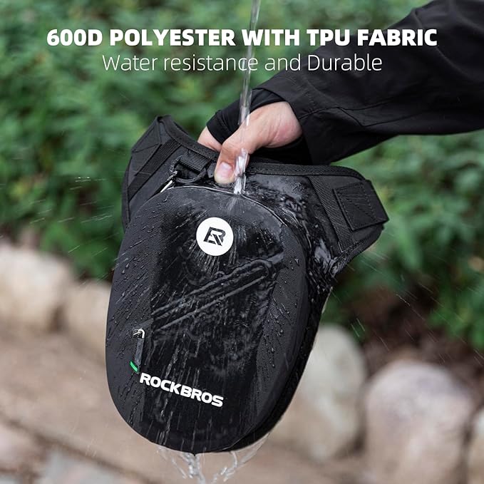 ROCKBROS Motorcycle Drop Leg Bag Small Waterproof for Men Women Bike Riding Cycling Hiking Waist Pack Thigh Fanny Pouch Outdoor Travel Camping Casual Daypack Black