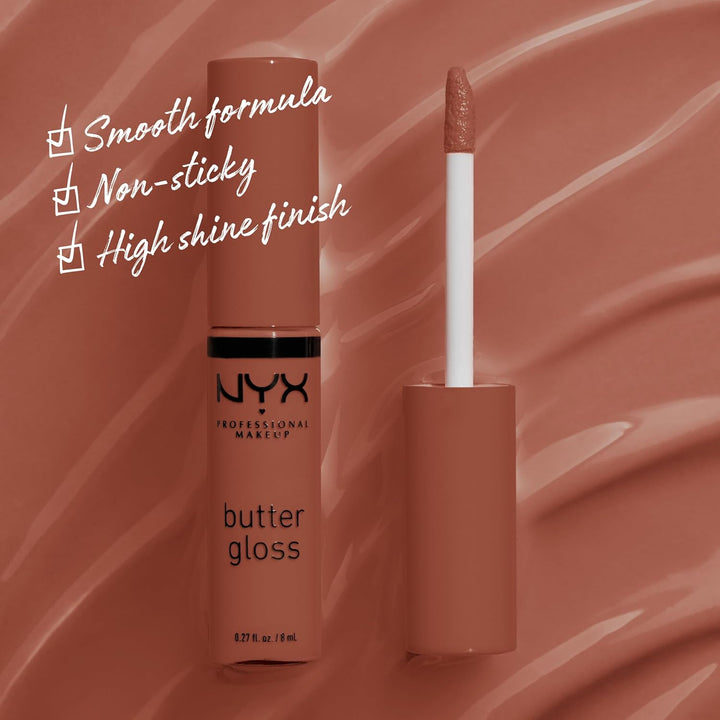 NYX Butter Gloss | Non-Sticky Peach Nude Lip Gloss for All Skin Tones