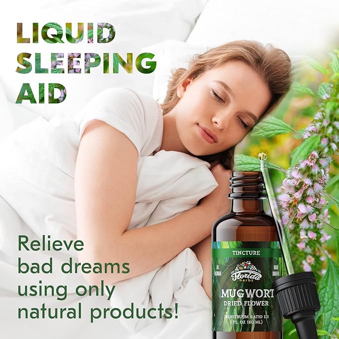 Mugwort Extract Liquid Drops – Organic Relaxation, Sleep Support Drops – Natural Mugwort Tincture - Made in USA - 2 Fl Oz