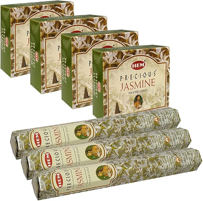 Jasmine Incense sticks and cone incense holder variety pack bundle insence insense insienso