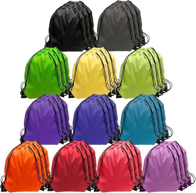 GoodtoU Drawstring Bags 36 Pcs String Bag Backpack Cinch Bag Draw String Back Sack Nylon Drawstring Bag for Homeless and Operation Christmas Items Bulk Deals 12 Colors