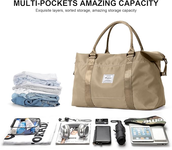 Travel Duffel Bag,Sports Tote Gym Bag,Shoulder Weekender Overnight Bag for Women