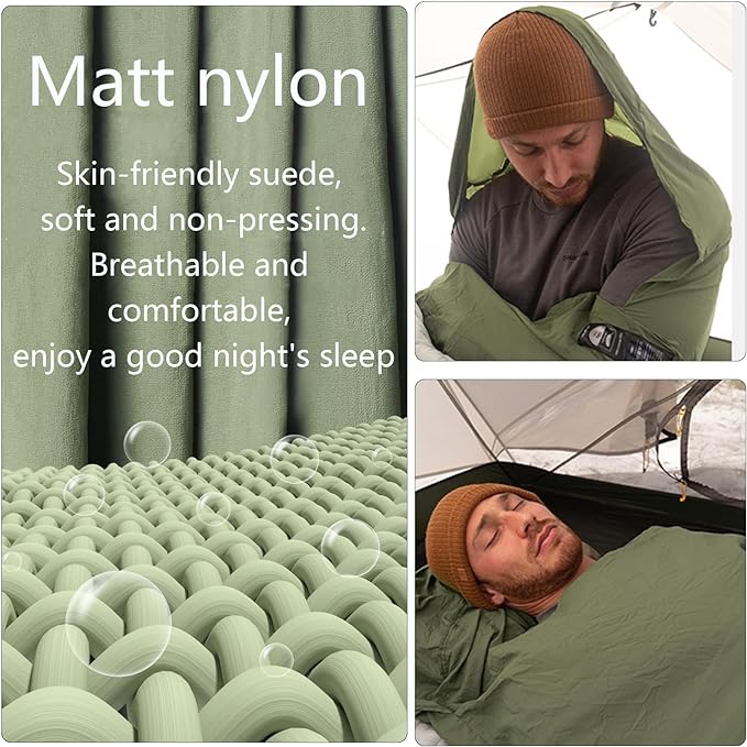 Naturehike Sleeping Bag Liner Ultra-Light 4.51oz - Adult Sleep Sack & Travel Sleep Sack Travel Sheets & Camping Sheet for Backpacking, Hotel, Hostels, Comfy & Easy Care, Full-Length