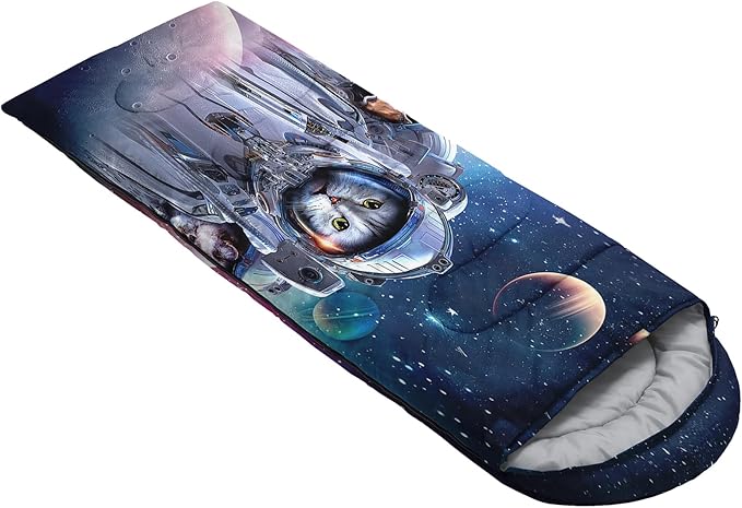 AILONEN Boys Sports Camping Sleeping Bags,Lightweight & Waterproof,3 Season Warm & Cool Weather,Black Player Basketball Sleeping Bags for Kids Adults,Travelling,Outdoors