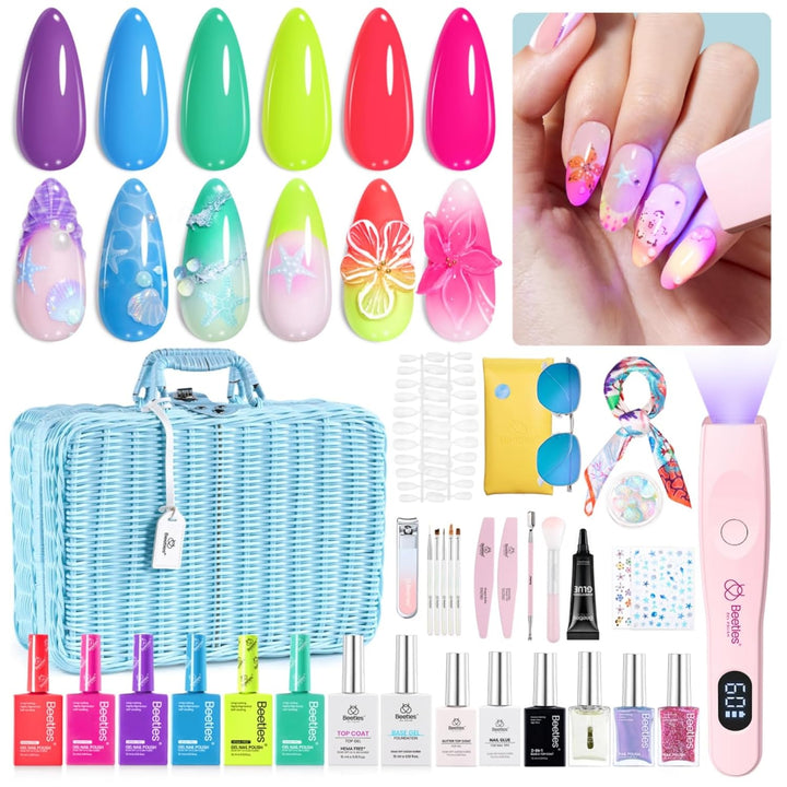 Beetles 23-Pc Glitter Gel Nail Polish Set | Brown, Pink, Blue, Green | UV Soak Off
