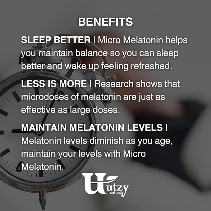 Micro Melatonin | Low Dose Melatonin 250mcg | with Natural Cherry | Safe for Kids | Made in The USA | 120 Tablets