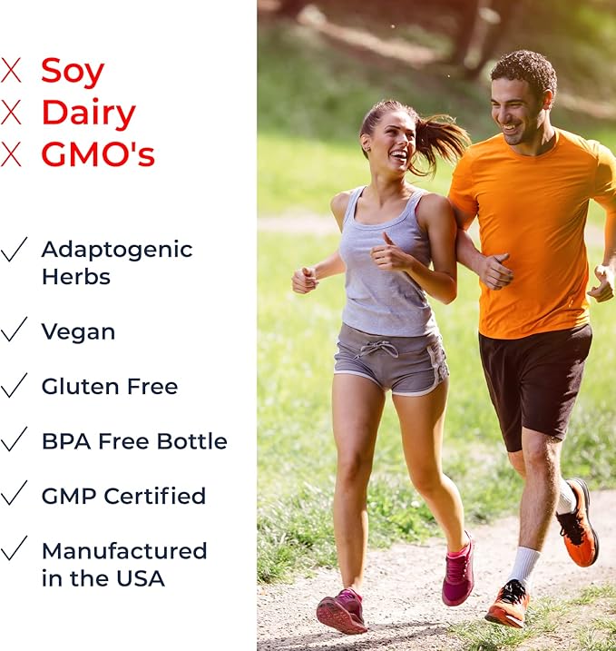 Ashwagandha Advantage, USDA Organic Blend for Stress Relief, Mood & Adrenal Support. Made with Ashwagandha, Turmeric, Spirulina, and More- 60 Capsules Pure Non-GMO Vegan Supplement