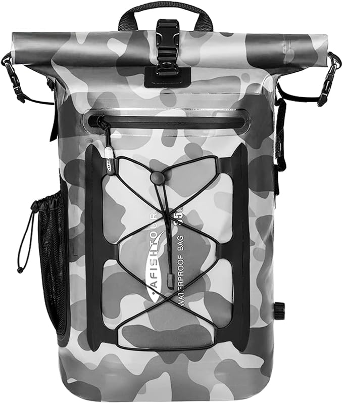 Waterproof Backpack for Men and Women - Roll-Top Floating Dry Bag Backpack for Kayaking, Rafting, Boating, Beach (Black)