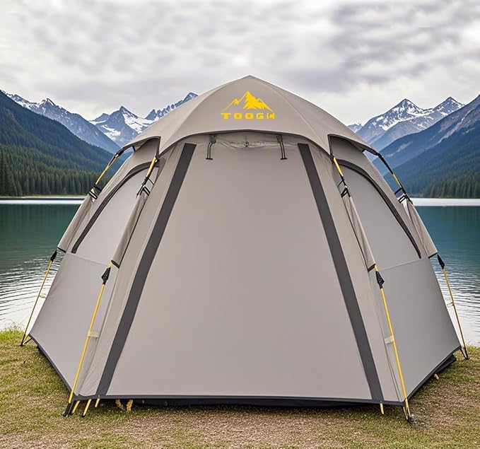 Camping Tent with Instant Setup, 2/3 Person Weatherproof Tent Easy Quick Set Up in 60 Seconds with Rainfly Backpack Tent for Family Camping & Hiking, Upgraded Ventilation,Center Height 66-inch