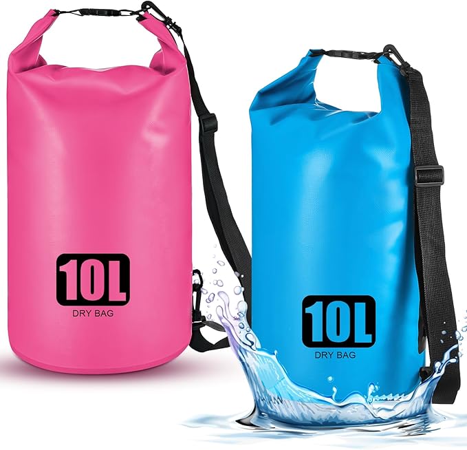 Aliceset 2 Pcs Waterproof Dry Bag 20L/10L Floating Dry Backpack Bags for Travel Pack Waterproof Backpack for Kayaking Rafting Boating Swimming Hiking Fishing(10 L)