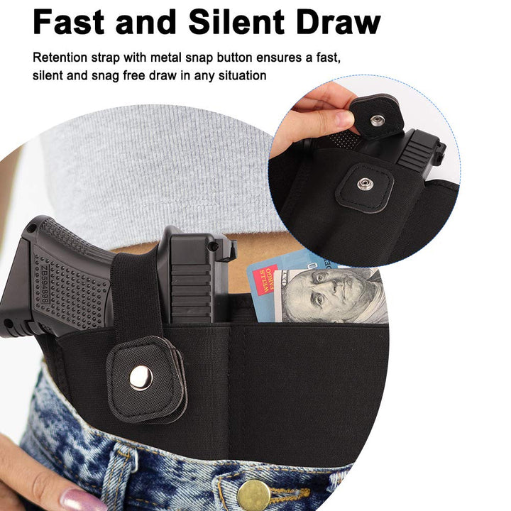 Aomago Belly Band Holster for Men Women - Gun Holster for Comfortable Carry Fits Glock, Smith Wesson, Taurus, Ruger, and More-Breathable Neoprene Waistband Holster for Most Pistols and Revolvers