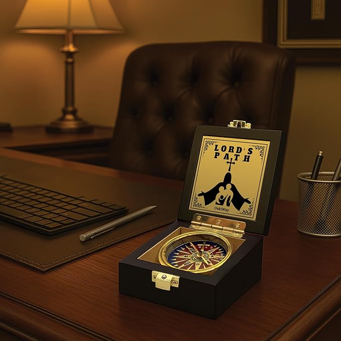 God's Path Compass – Communion & Confirmation Gift for Teenage Boys | Baptism Religious Gifts for Men, Christian, Catholic, Graduation | Sentimental & Inspirational Present – Greeting Card Included