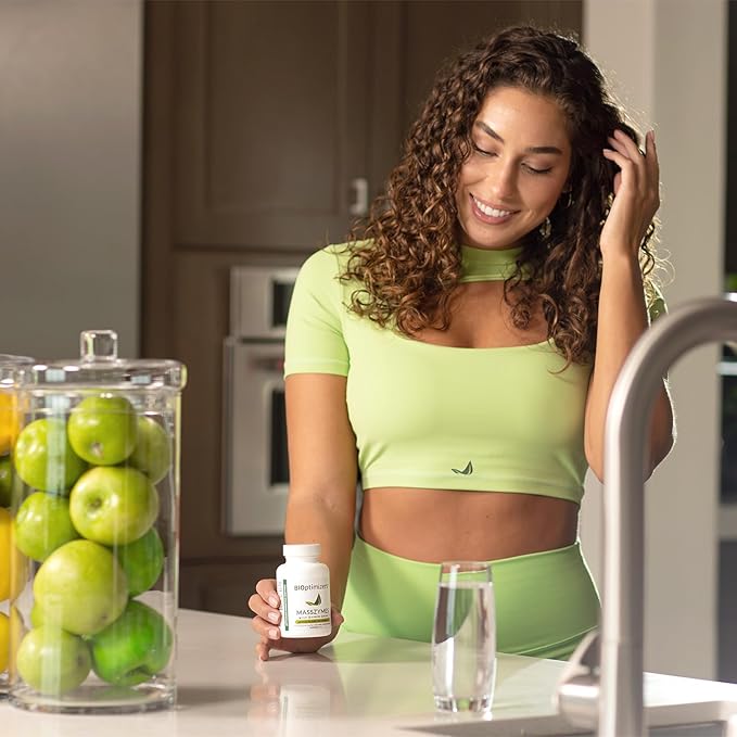 BIOptimizers MassZymes Digestive Enzymes Supplement – Max Nutrient Absorption, Boost Energy, Reduce Bloating – Health Vegan Dairy-Free – Muscle Recovery, Gut Health & Clarity - 100,000 Units 30 Caps