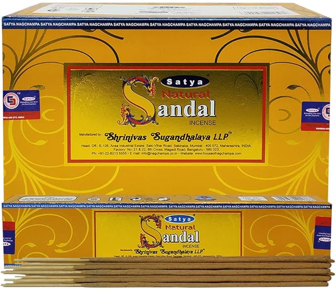 Natural Sandal Incense Sticks and Incense Stick Holder Bundle Insence Insense Satya Incense