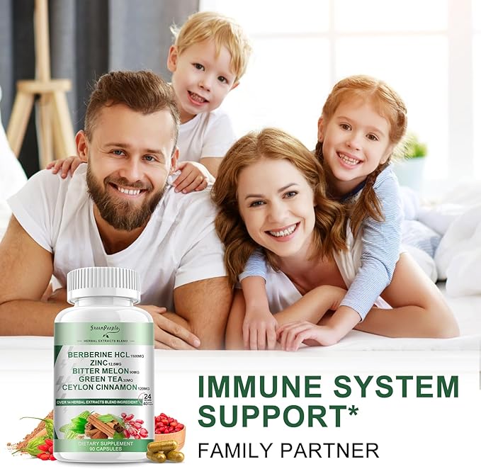 Berberine Supplement with Ceylon Cinnamon - Berberine 1500mg Activates AMPK & GLP-1 Berberine HCL Capsules with Bitter Melon/Artichoke Extracts & Natural Herbs for Immune Support 90 Count