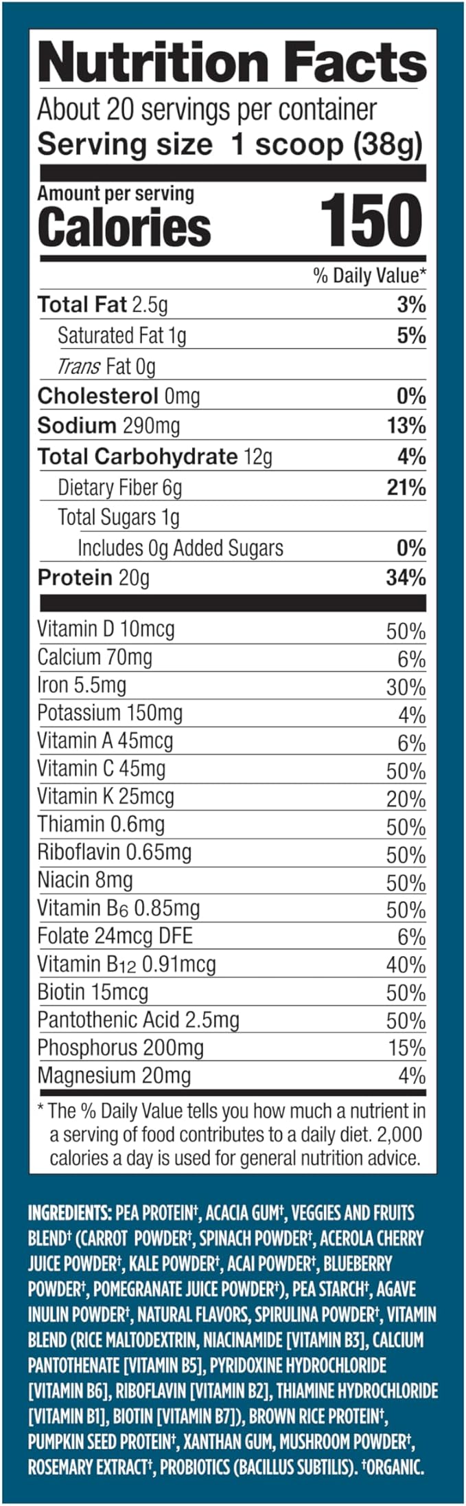 Vega Organic All-in-One Shake NET WT 26.9 OZ (1lb 10.9oz)(Packaging May Vary)