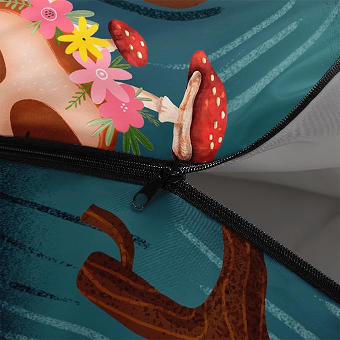 AILONEN Cartoon Fox Camping Sleeping Bag for Boys Girls Adults,Lightweight & Waterproof,3 Season Warm & Cold Weather,Portable,Kawaii Fox Printed Sleeping Bag,Traveling,Camping,Hiking