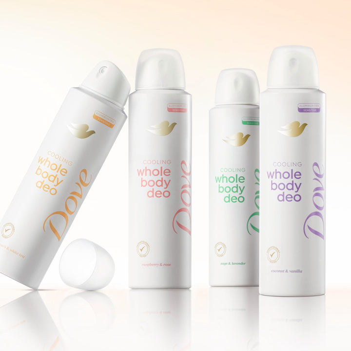 Dove Whole Body Deodorant Cooling Spray Peach & White Tea Aluminum Free 4oz