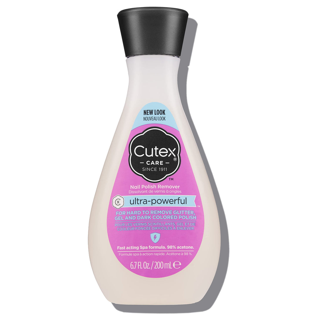 Cutex Gel Nail Polish Remover, Ultra-Powerful & Removes Glitter And Dark Colored Paints, Paraben Free, 6.76 Fl Oz