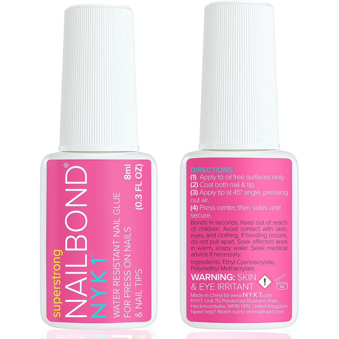 Super Strong Nail Glue | 8ml Brush-On for Press-On & Acrylic Nails – Long-Lasting