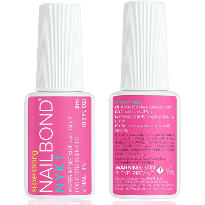 Super Strong Nail Glue | 8ml Brush-On for Press-On & Acrylic Nails – Long-Lasting