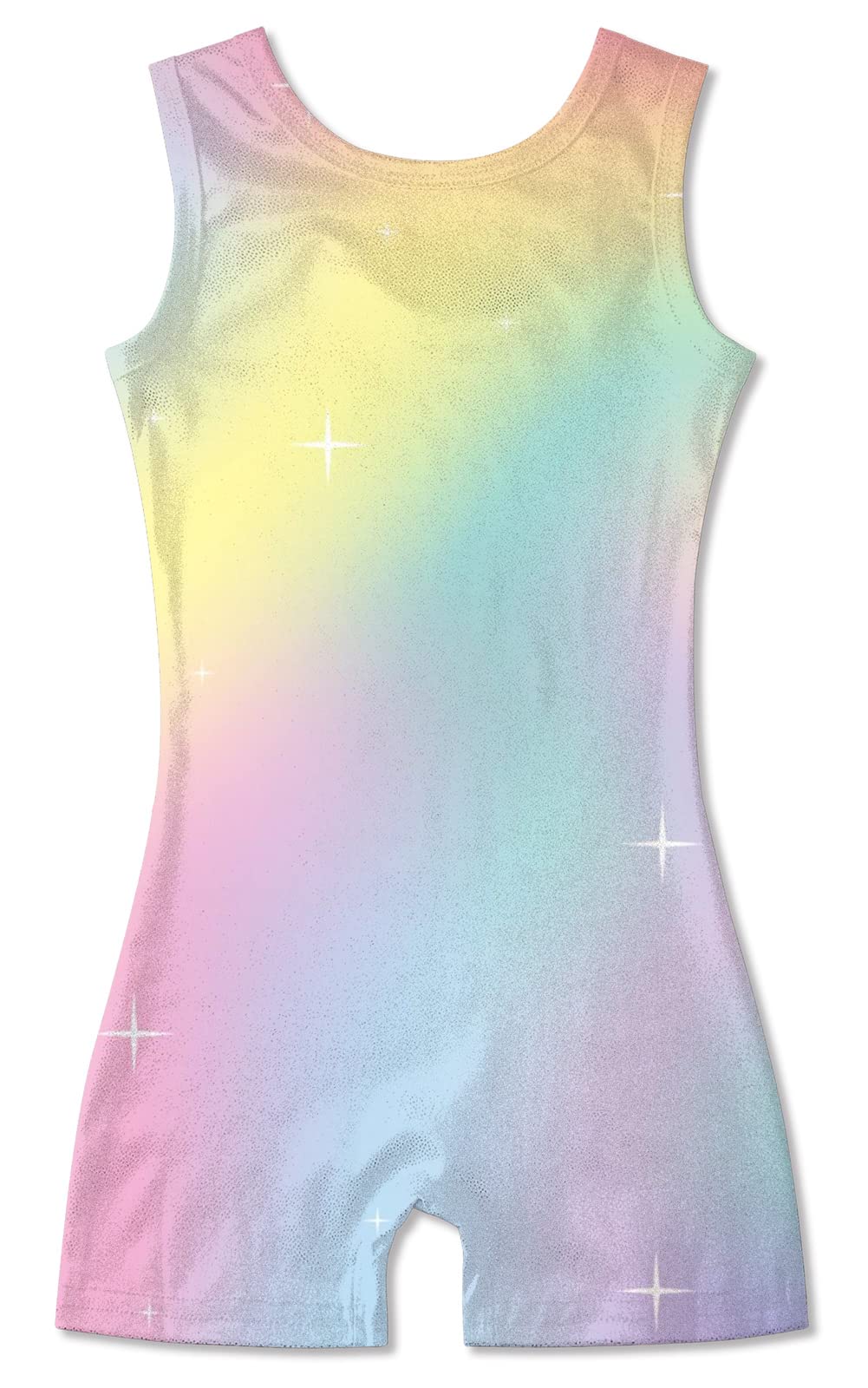 uideazone Girls Gymnastics Leotards 5t 6t One Piece Stretchy Dance Bodysuit Rainbow Printing Quick Dry Athletic Unitard Biketards