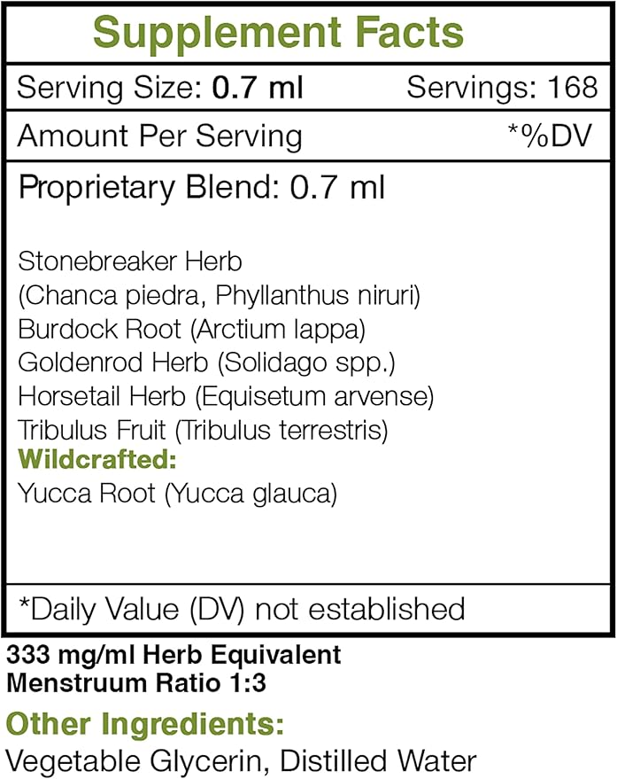 Secrets of the Tribe Stone Breaker Blend Alcohol-Free Extract, Stonebreaker, Burdock, Yucca, Goldenrod, Horsetail,Tribulus. Glycerite Tincture, Kidney Function Support (4 fl oz)