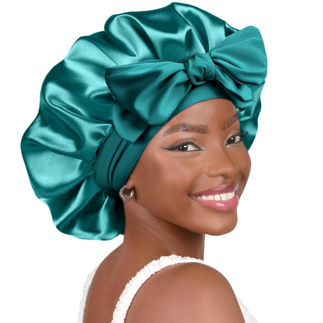 Silk Sleeping Bonnet for Women | Double Layer Satin Lined | Burgundy