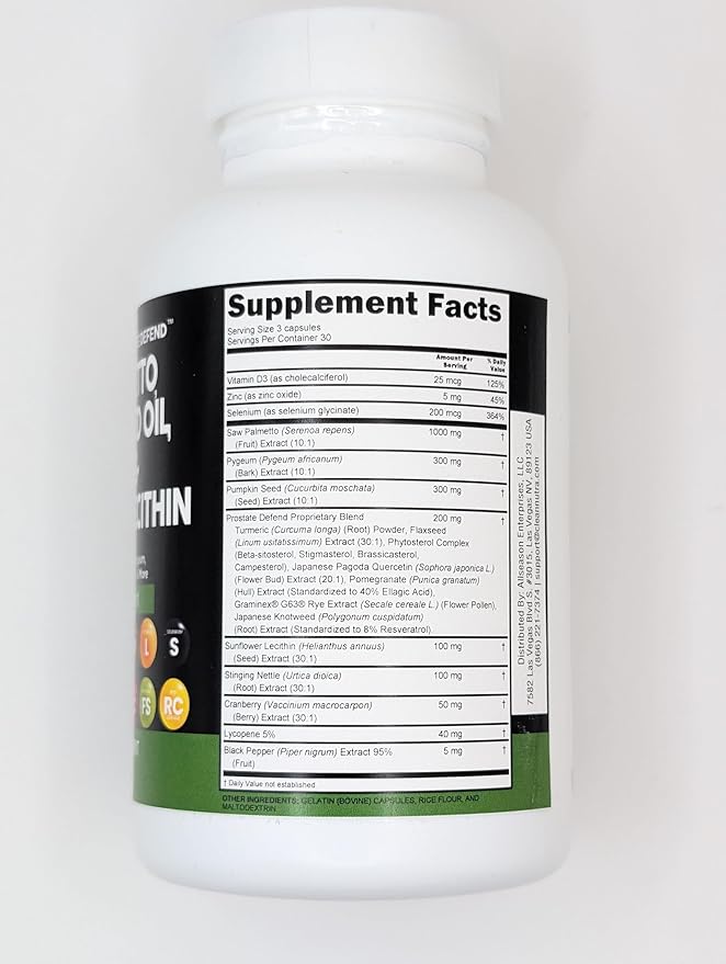 Clean Nutraceuticals Saw Palmetto Pumpkin Seed Oil Pygeum Sunflower Lecithin Stinging Nettle Cranberry - Prostate Supplements for Men with Lycopene - 90 Caps