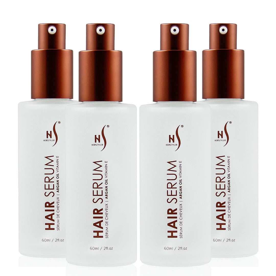 Herstyler Serum, 4 Pack - Hair Styling Agent With Argan Oil For Dry, Damaged Hair - Frizz Control Serum For Straightening, Shine