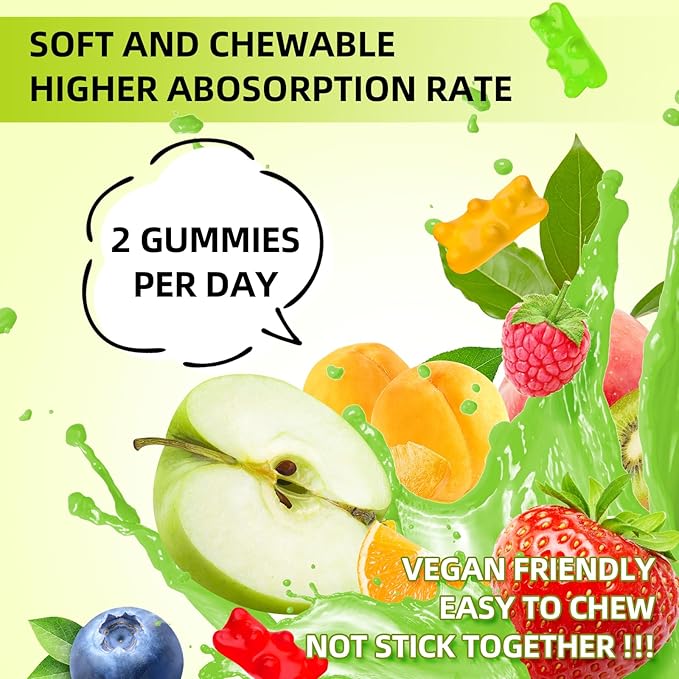 Potassium Magnesium Supplement Gummies, Potassium Gummies for Adults Kids, High Absorption Magnesium Glycinate for Leg Cramps & Immune Health, Sugar-Free, Vegan Mixed Flavors, 60 Count