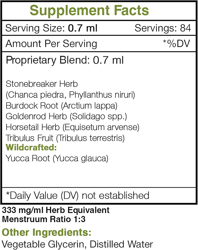 Secrets of the Tribe Stone Breaker Blend Alcohol-Free Extract, Stonebreaker, Burdock, Yucca, Goldenrod, Horsetail,Tribulus. Glycerite Tincture, Kidney Function Support (2 fl oz)