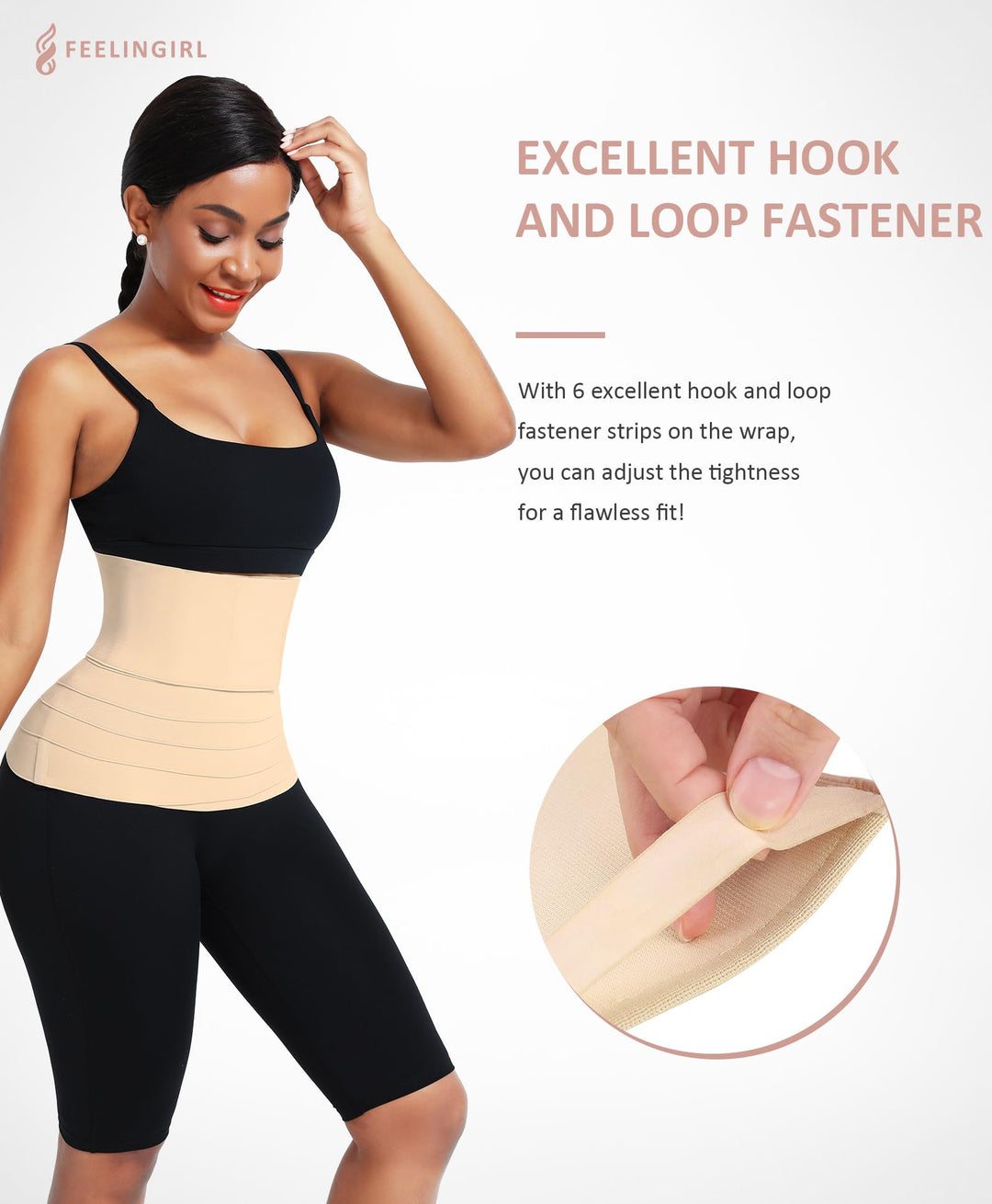 FeelinGirl Waist Trainer for Women Bandage Wrap Sauna Belt Long Torso Tummy Wraps Belly Body Shaper Waist Trimmer Belt
