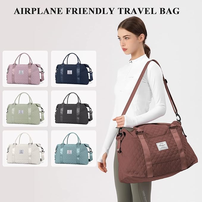 Travel Duffel Bag,Sports Tote Gym Bag,Shoulder Weekender Overnight Bag for Women