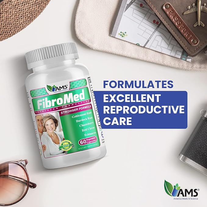 America Medic & Science FibroMed (60 Capsules) | Hormonal Balance Supplement for Women | with Chasteberry, Red Clover, Echinacea, and Other Natural Herbs | Supports Reproductive Health