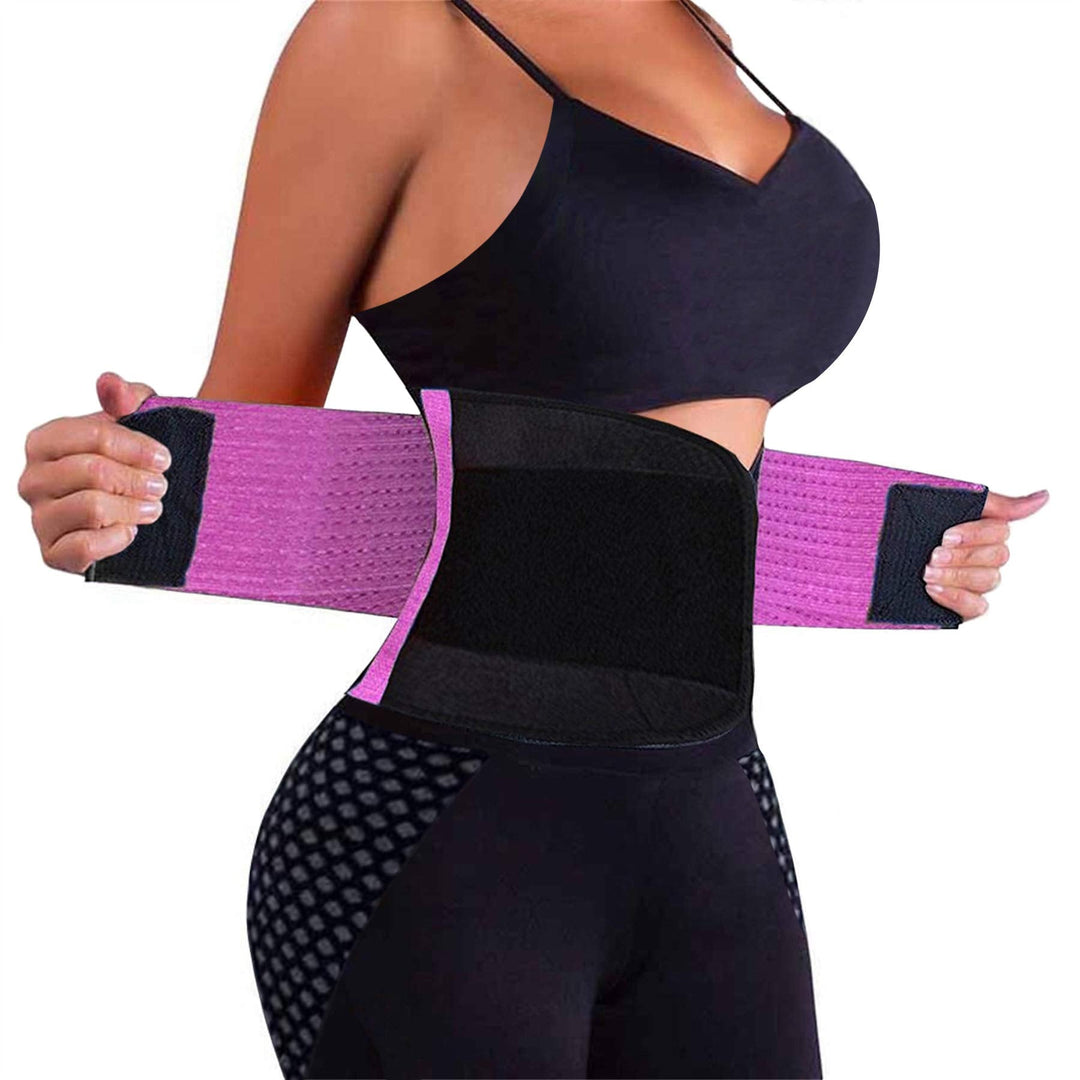 VENUZOR Waist Trainer Belt for Women - Waist Cincher Trimmer - Slimming Body Shaper Belt - Sport Girdle Belt (UP Graded)(Purple,Small)
