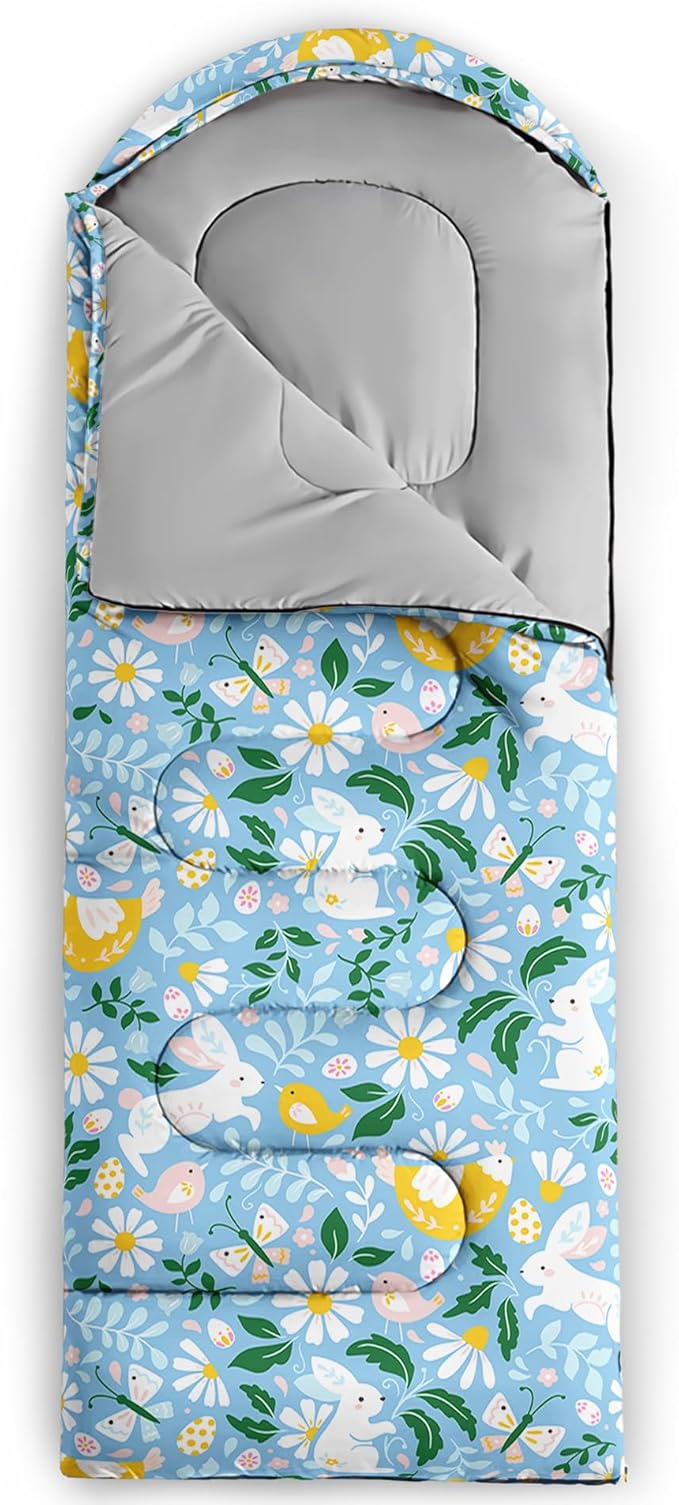 AILONEN Boys Sports Camping Sleeping Bags,Lightweight & Waterproof,3 Season Warm & Cool Weather,Black Player Basketball Sleeping Bags for Kids Adults,Travelling,Outdoors