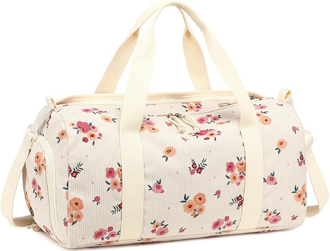 Duffle Bag for Gym Sports Women Girls Workout Travel Bag Weekender with Shoe Compartment and Wet Pocket