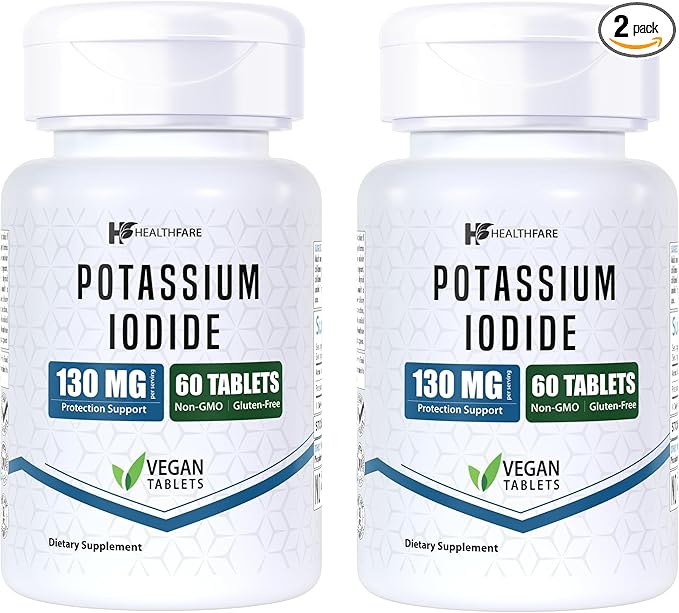 Potassium Iodide Tablets | 130 mg | 120 Fast-Dissolving Tablets (2 Pack) | Ki Pills | Long Shelf Life | Non-GMO