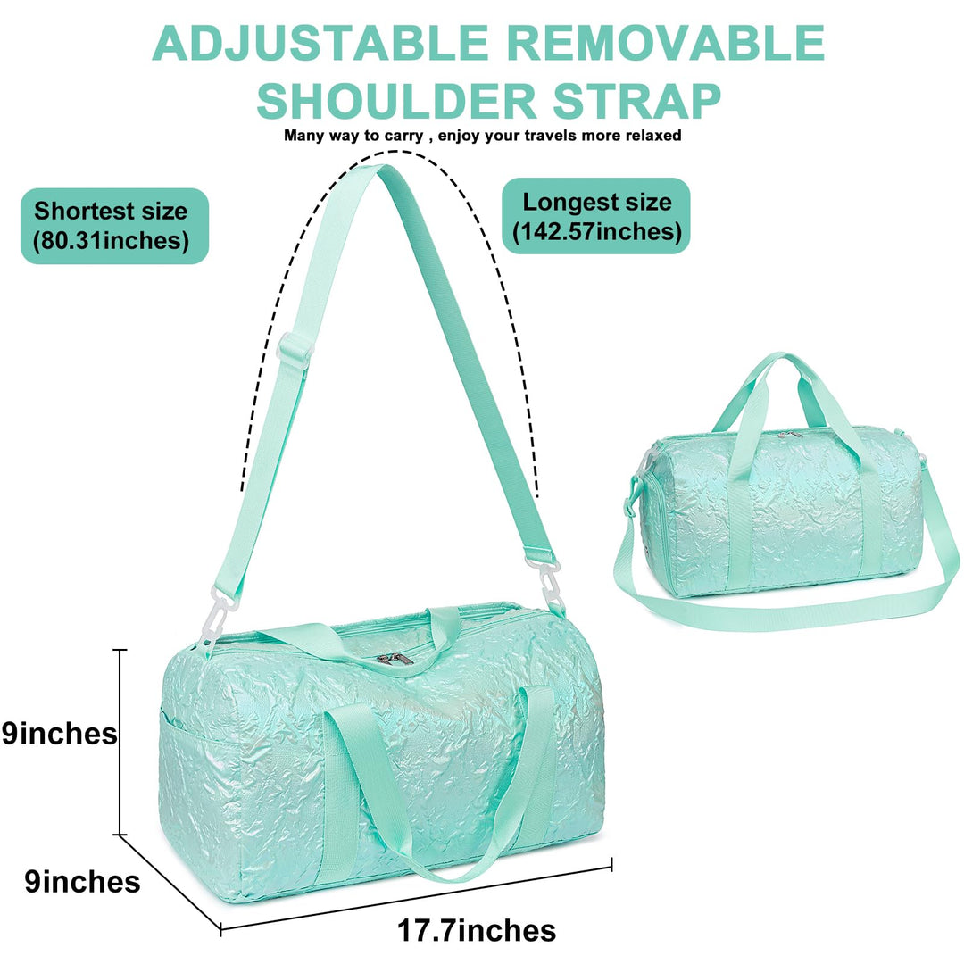 BLUBOON Duffle Bag Girls Kids Cute Gym Bag with Shoes Compartment & Wet Separation Waterproof Sports Overnight Travel Bag