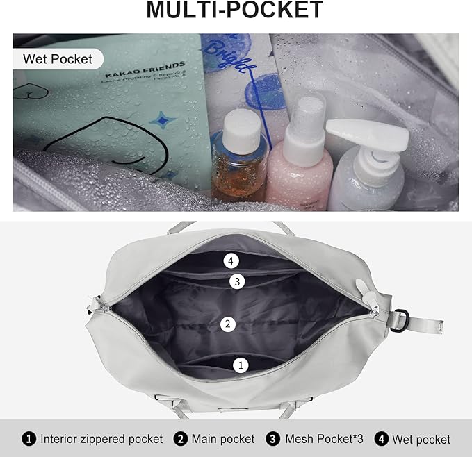 Travel Duffel Bag,Sports Tote Gym Bag,Shoulder Weekender Overnight Bag for Women