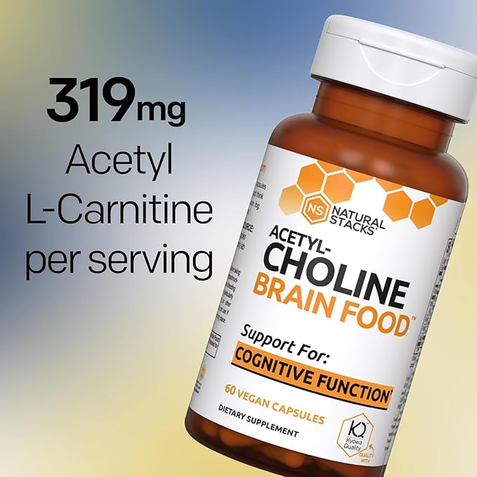 Acetylcholine Brain Food - Acetyl L-Carnitine & Alpha GPC Supplement - Supports Production of Acetylcholine - Neurotransmitter Supplement for Cognitive Function - 120 Capsules
