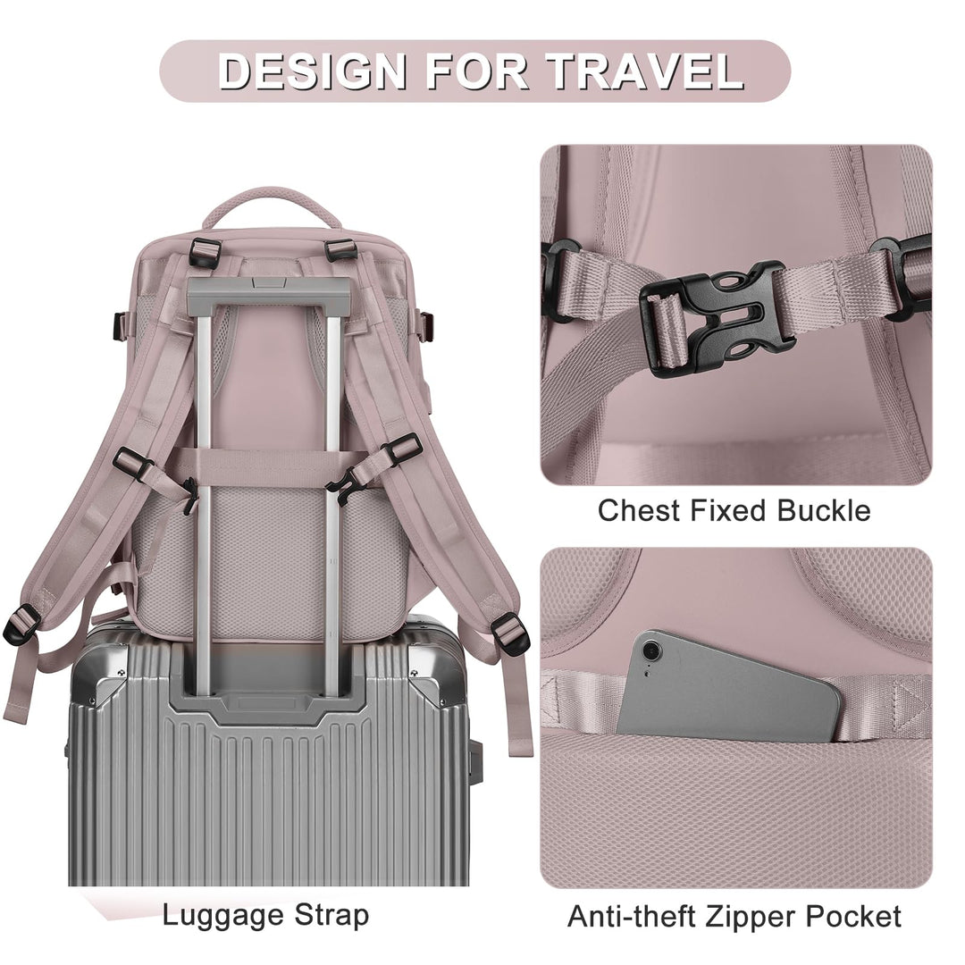 coofay Large Travel Backpack For Women Men Airline Approved Carry On Backpack Flight Approved Waterproof Sports Backpack Casual Daypack Hiking Backpack