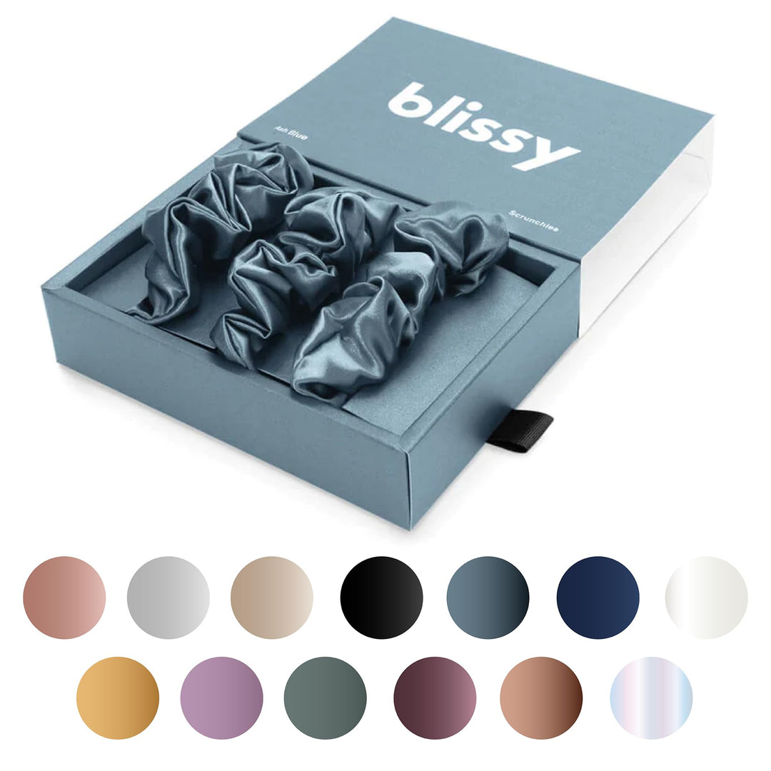 Blissy Silk Scrunchie (Ash Blue Skinny)