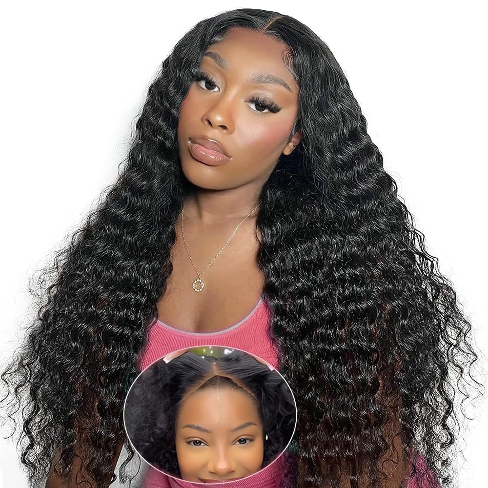 Jenniferita 7X5 Wear And Go Glueless Wig Human Hair Pre-Plucked Pre-Cut 200% Density Hd Lace Closure Wigs Human Hair Deep Wave W