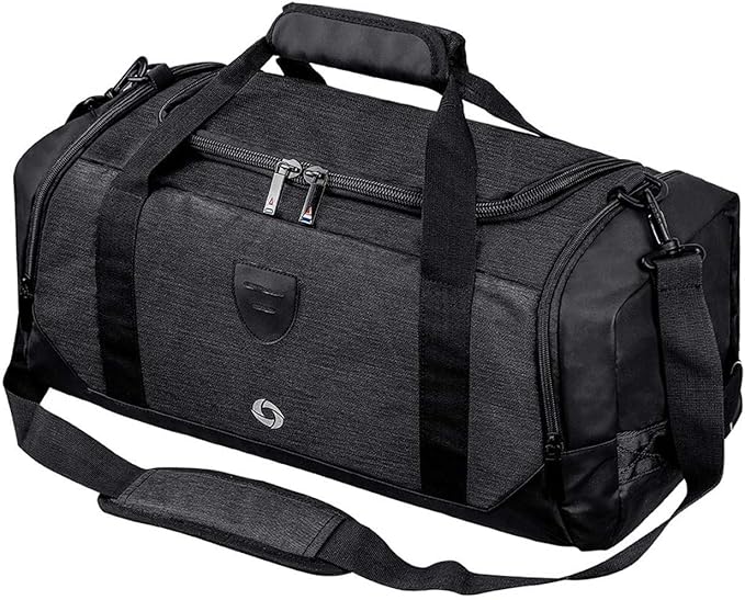 Gym Duffle Bag Backpack Waterproof Sports Duffel Bags Travel Weekender Bag for Men Women Overnight Bag with Shoes Compartment Black